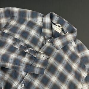 Culturata Shirt Mens XXL 18 46 Blue Windowpane Button Up Tailored Fit Italy Made